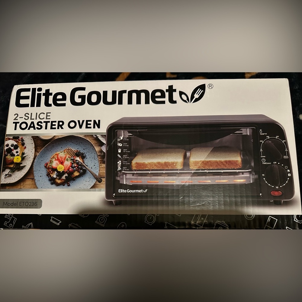 🆕 In Box Elite Gourmet 2 Slice Toaster Oven